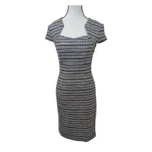 Quiet Luxury Retro Tweed Bodycon Dress | Grace Karin Bouclé Knit Chic Size S NWT